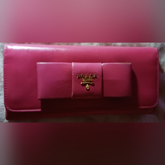 PRADA Long wallet pink leather - Picture 1 of 7